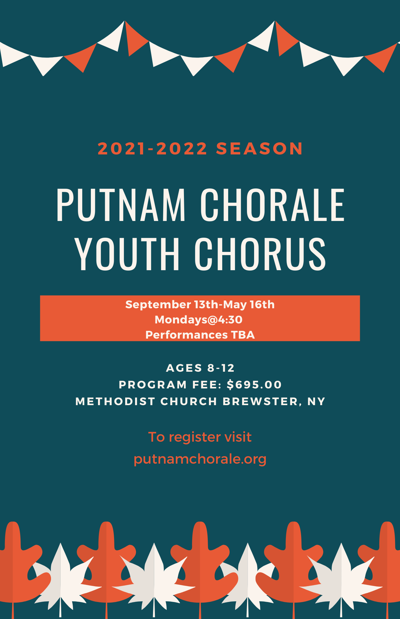 Registration: Putnam Chorale Youth Chorus 2021-22 Season